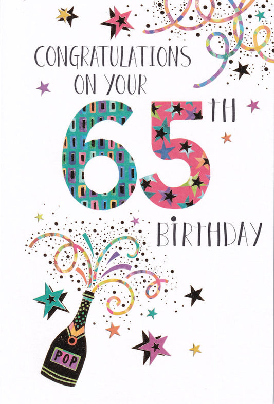 Congratulations On Your 65th Birthday Card - Nigel Quiney