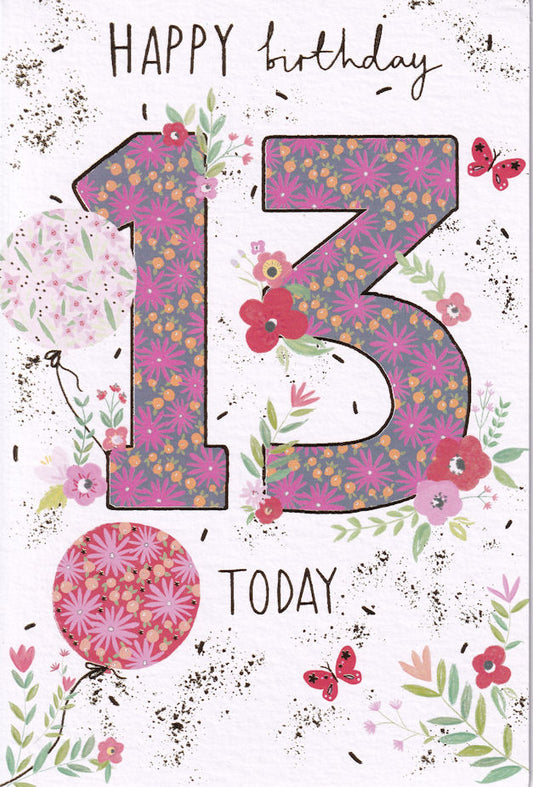 13 Today Happy Birthday Card - Nigel Quiney