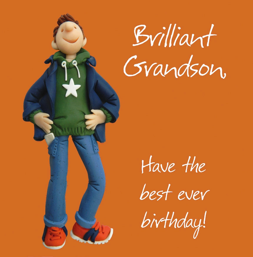 Brilliant Grandson Have The Best Ever Birthday! Card - Holy Mackerel