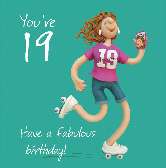 You're 19 Have A Fabulous Birthday! Female Card - Holy Mackerel