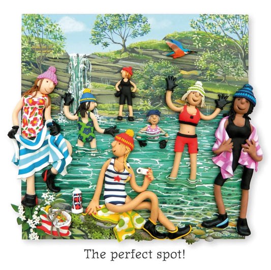 Wild Swimming The Perfect Spot! Greetings Card - Holy Mackerel