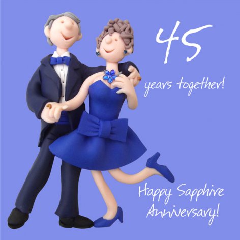 45 Years Together! Happy Sapphire Anniversary! Card - Holy Mackerel