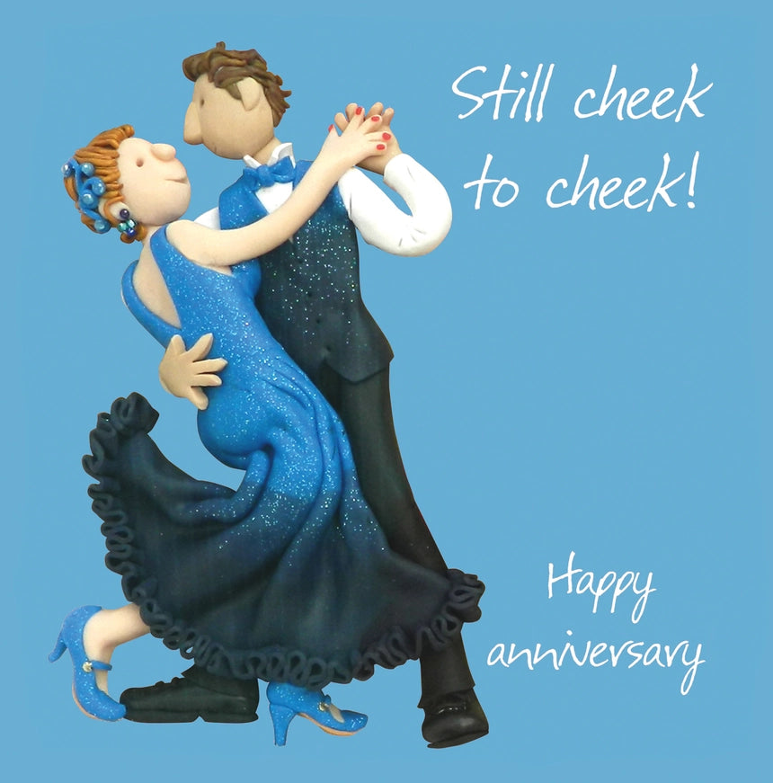 Cheek To Cheek Dance Themed Happy Anniversary Card - Holy Mackerel