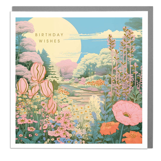 Summer Garden Birthday Wishes Card - Lola Design