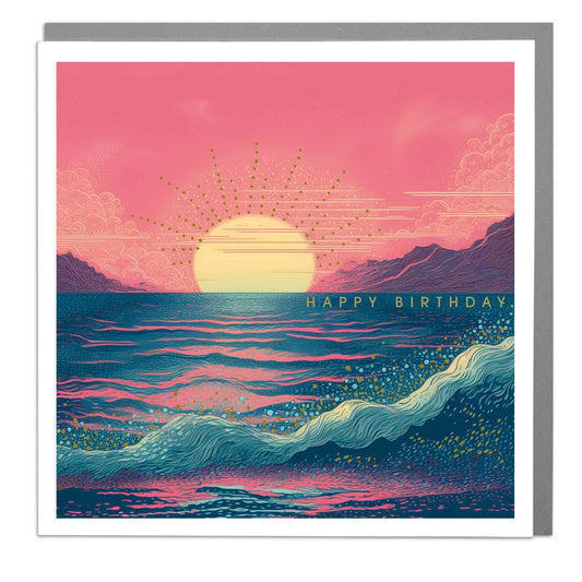 Seascape Happy Birthday Card - Lola Design