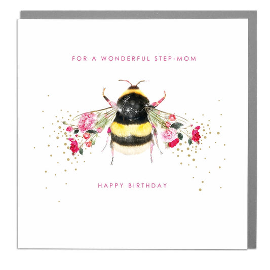 Bee Wonderful Step-Mom Birthday Card - Lola Design