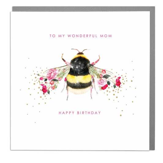 Bee Wonderful Mom Birthday Card - Lola Design