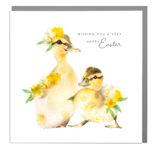 Happy Easter Two Ducklings Greeting Card - Lola Design