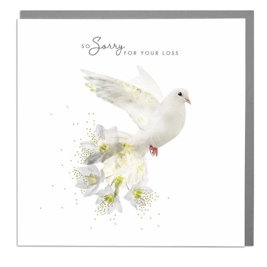 White Dove So Sorry For Your Loss Sympathy Card - Lola Design
