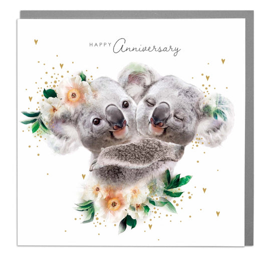 Hugging Koala Bears Happy Anniversary Card - Lola Design