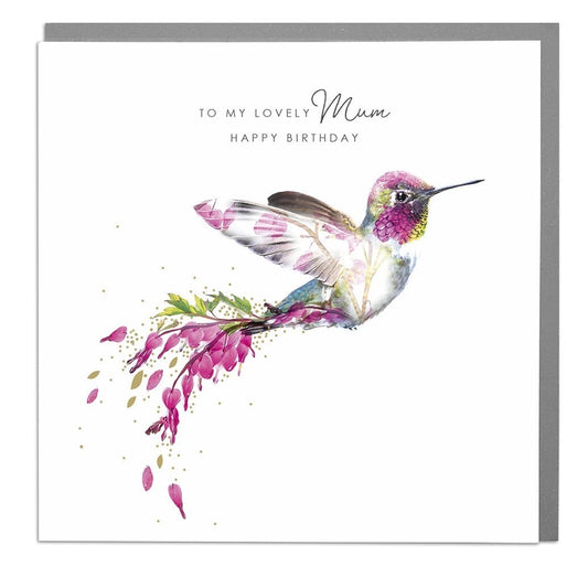 Hummingbird Lovely Mum Birthday Card - Lola Design