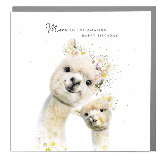 Alpacas Mum Happy Birthday Card - Lola Design