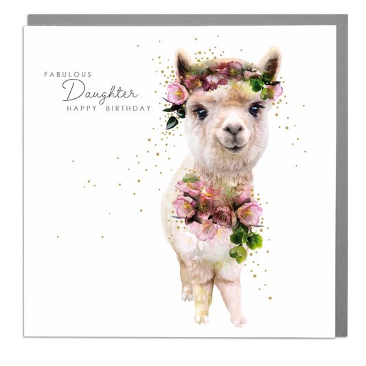 Fabulous Daughter Happy Birthday Alpaca Card - Lola Design