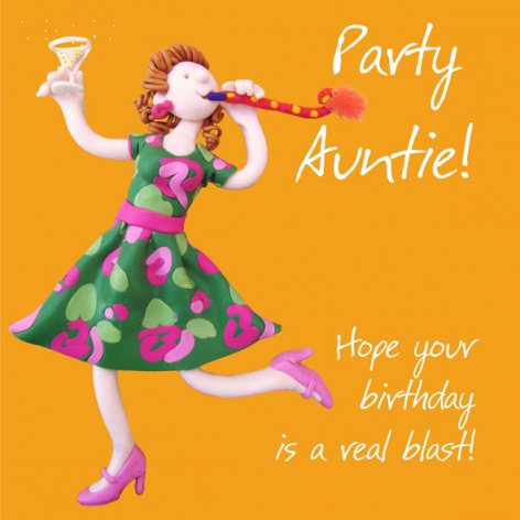 Party Auntie! Hope Your Birthday Is A Real Blast! Birthday Card - Holy Mackerel