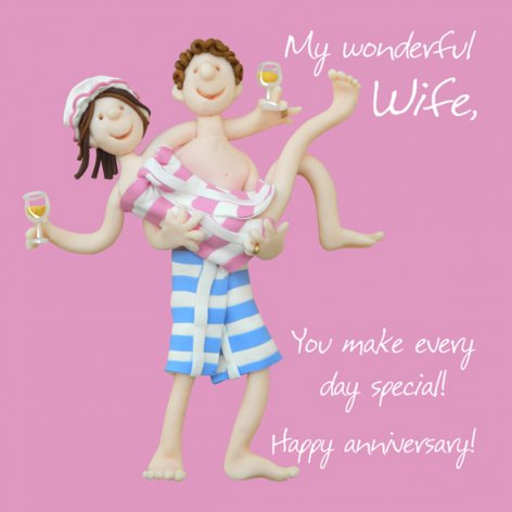 My Wonderful Wife, You Make Every Day Special! Happy Anniversary! Card - Holy Mackerel