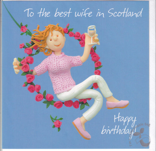 To The Best Wife In Scotland Happy Birthday! Card - Holy Mackerel