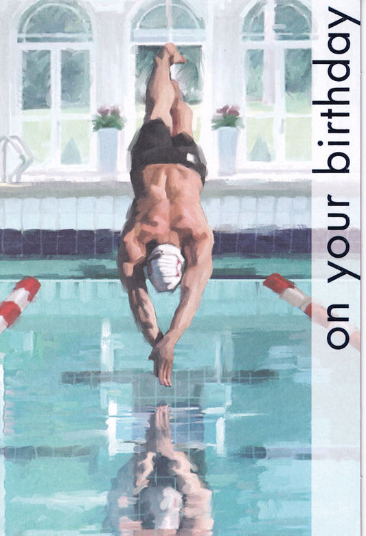 Diving Into A Swimming Pool On Your Birthday Card - Nigel Quiney