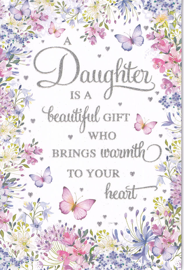Daughter Glitter Birthday Card - Nigel Quiney