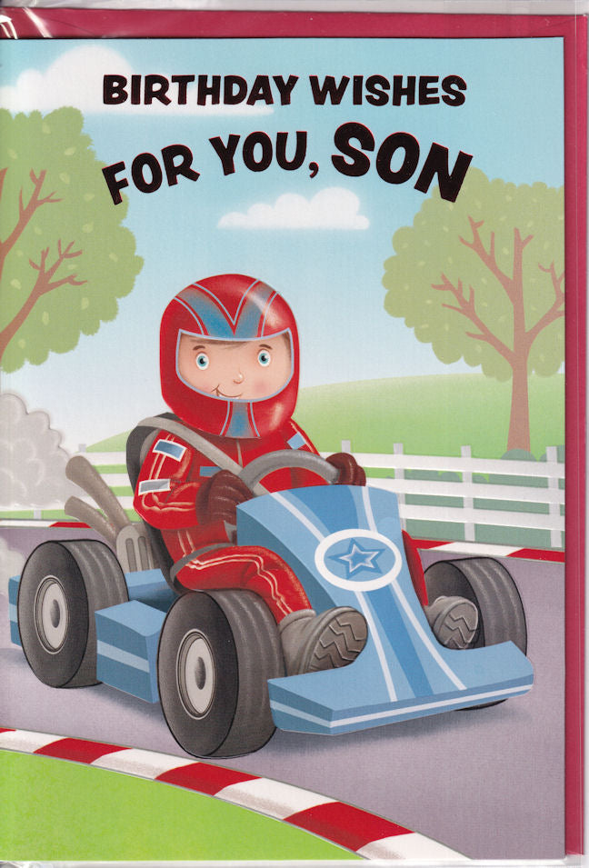 Go-Karting Birthday Wishes For You Son Birthday Card