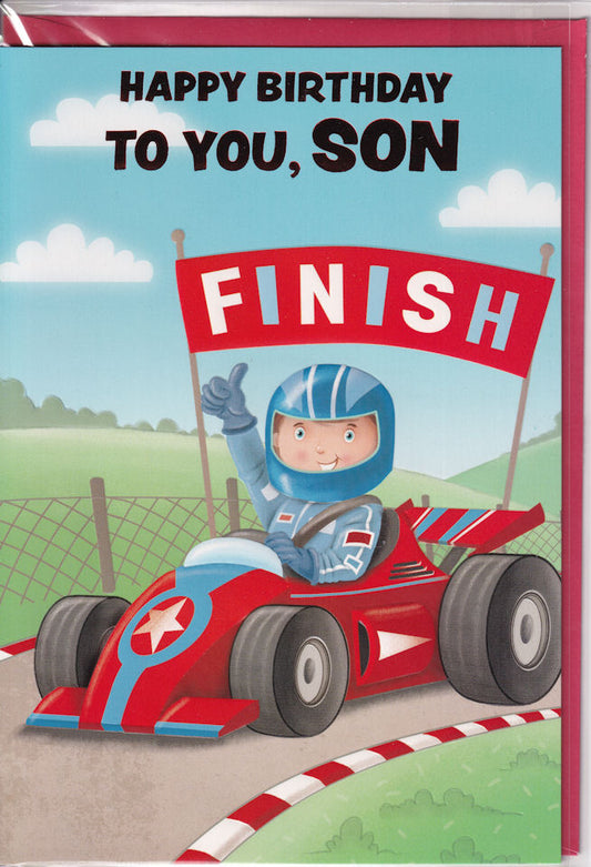 Go-Karting Happy Birthday To You Son Birthday Card