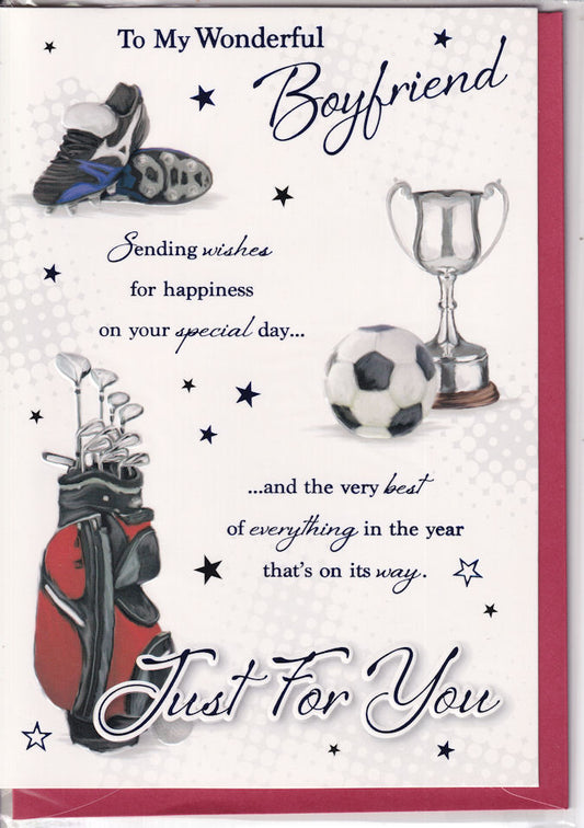 Sports To My Wonderful Boyfriend Birthday Card