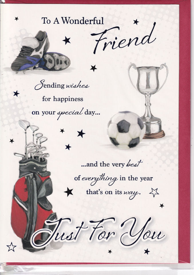 Sports To A Wonderful Friend Just For You Birthday Card