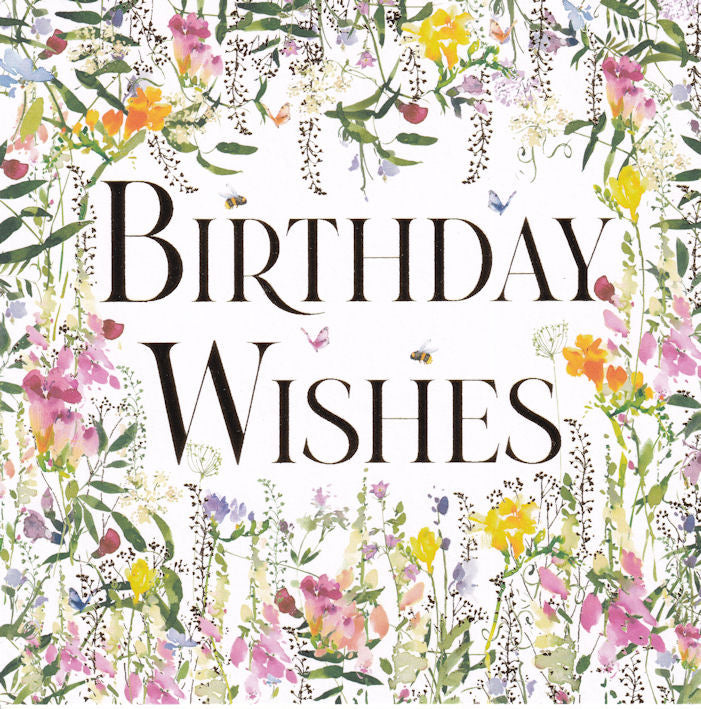 Wild Flowers Birthday Wishes Birthday Card - Nigel Quiney