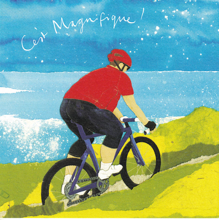Magnificent Cyclist Greetings Card - Windsock Press