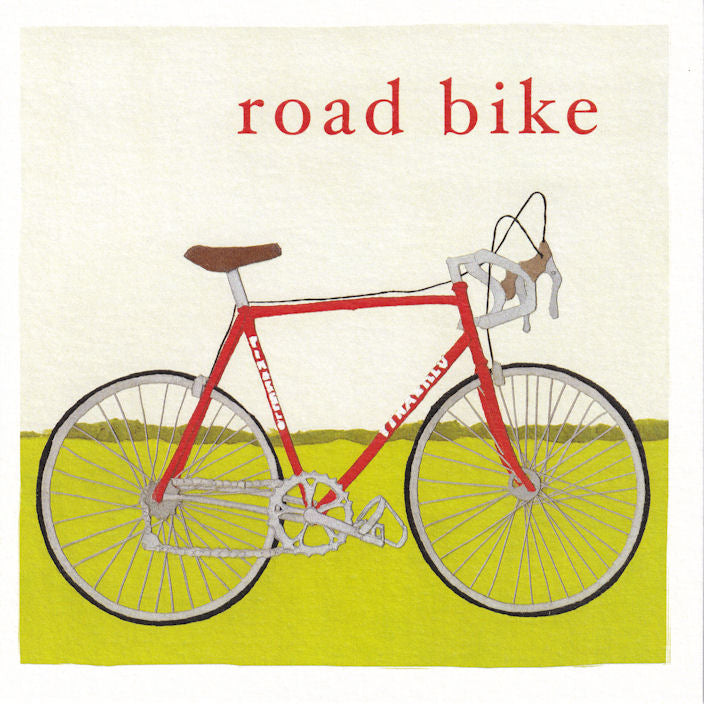 Road Bike Cycling Greetings Card - Windsock Press