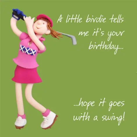 Golf Hope It Goes With A Swing Birthday Card - Holy Mackerel