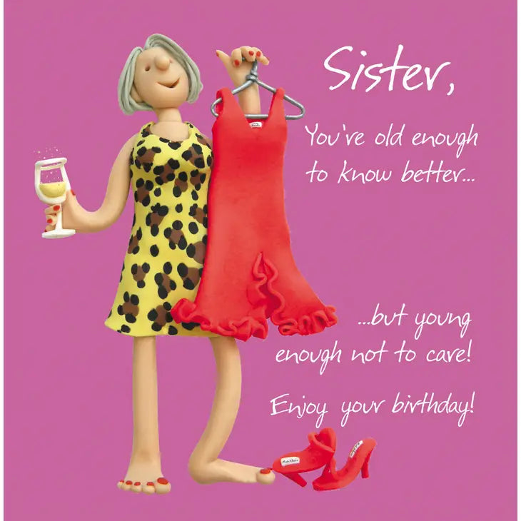Sister You're Old Enough To Know Better Birthday Card - Holy Mackerel