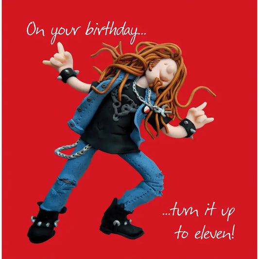 On Your Birthday...Turn It Up To Eleven! Birthday Card - Holy Mackerel