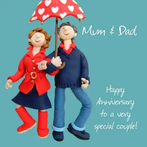 Mum And Dad Happy Anniversary Card - Holy Mackerel