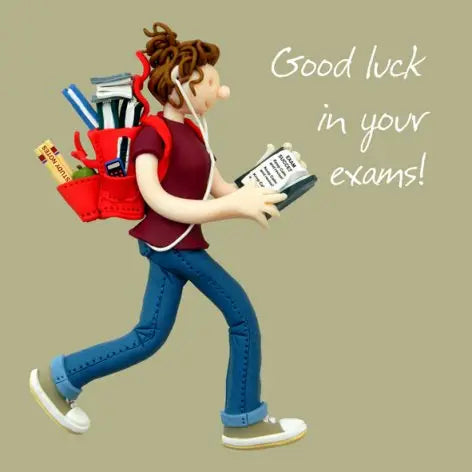 Female Good Luck In Your Exams! Greeting Card - Holy Mackerel