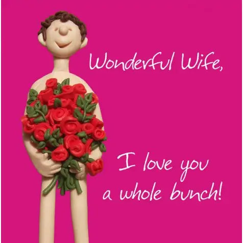 Wonderful Wife I Love You A Whole Bunch! Greetings Card - Holy Mackerel