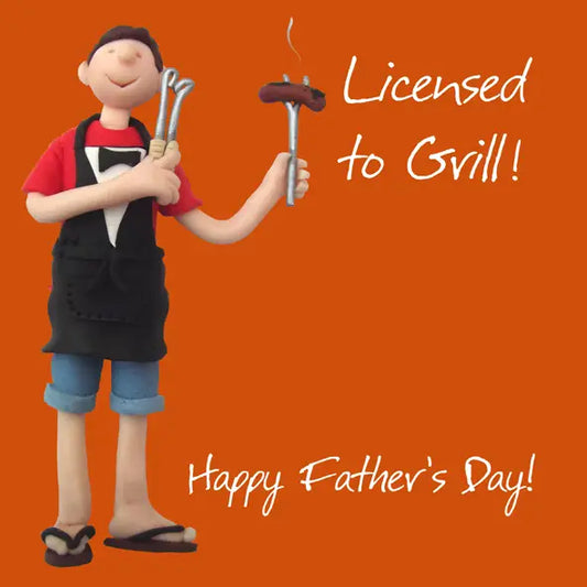 Licensed To Grill! Happy Father's Day! Card - Holy Mackerel