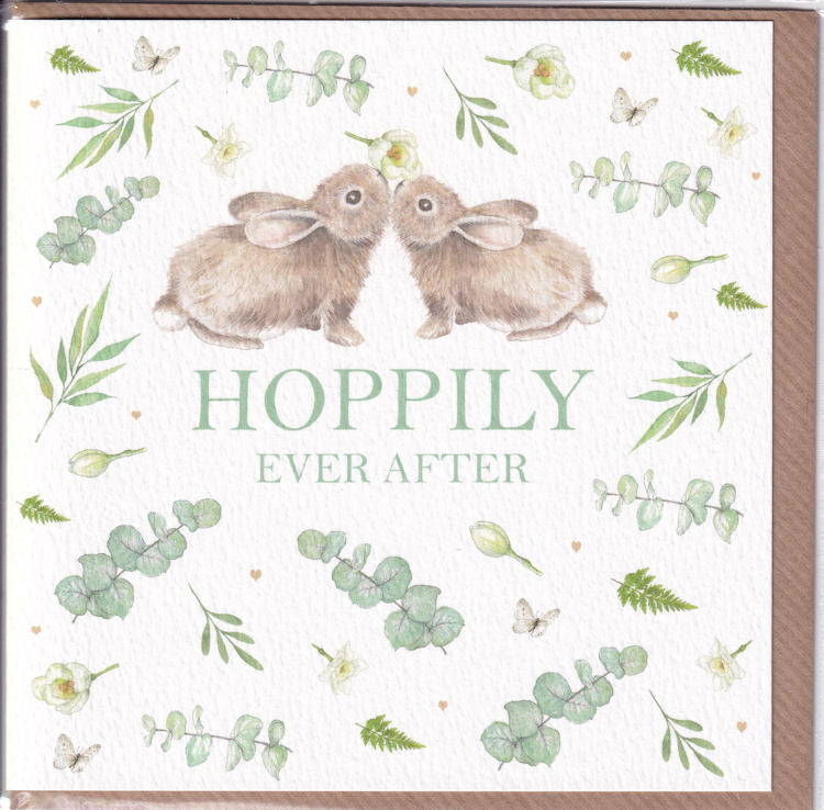 Rabbits Hoppily Ever After Wedding Card - West Country Designs