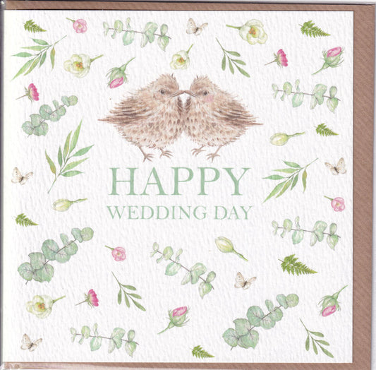 Beautiful Birds Happy Wedding Day Card - West Country Designs