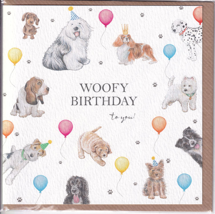 Dogs Woofy Birthday To You! Birthday Card - West Country Designs