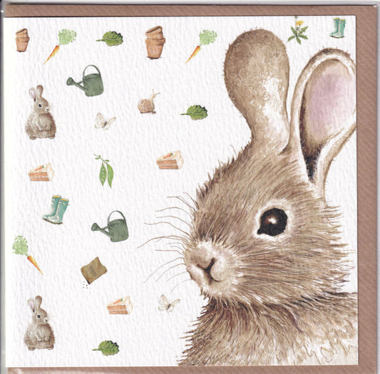 Garden Rabbit Greeting Card - West Country Designs
