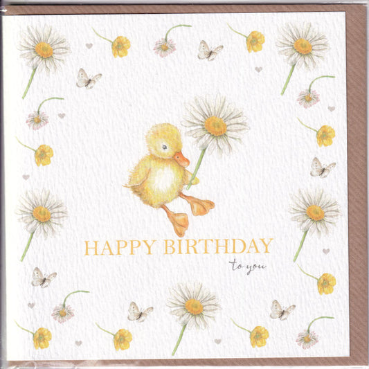 Duckling Happy Birthday To You Card - West Country Designs