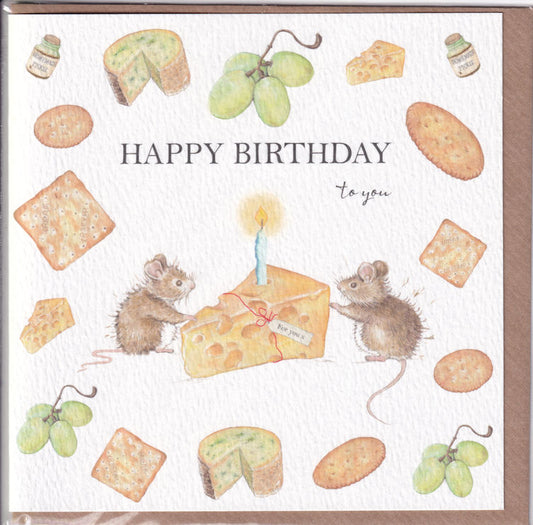 Mice And Cheese Happy Birthday To You Card - West Country Designs