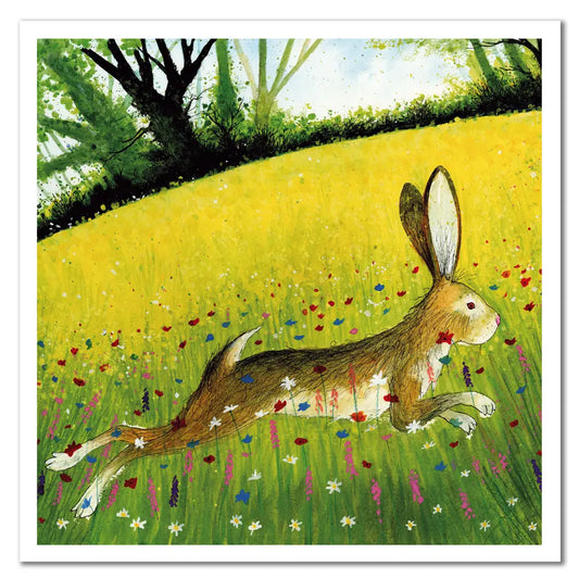 Meadow Hare Greeting Card - Eric Heyman For Emma Ball