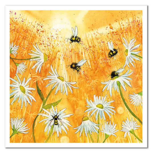 Camomile And Bees Greeting Card - Eric Heyman For Emma Ball