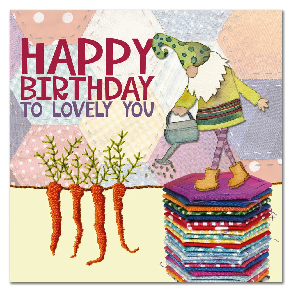 Gardening Gnome Happy Birthday Card - Emma Ball