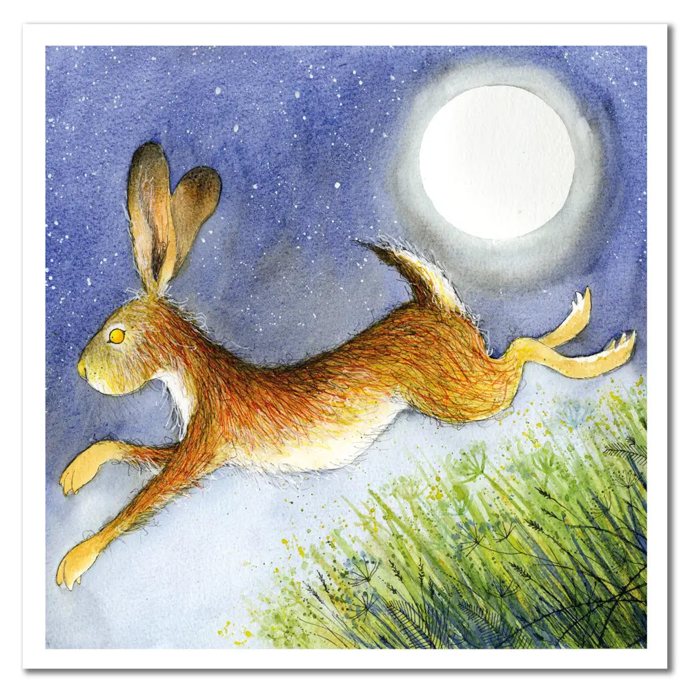 Hare By The Light Of The Moon Greeting Card - Eric Heyman For Emma Ball