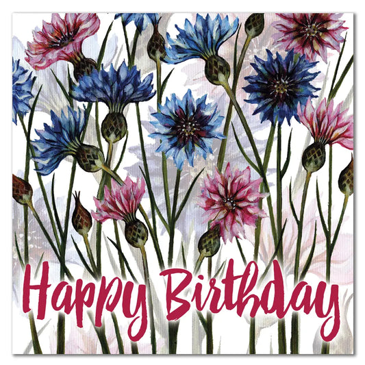 Cornflowers Happy Birthday Card - Caroline Cleave For Emma Ball