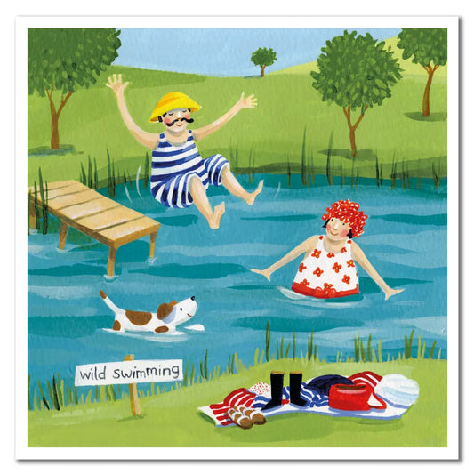 Wild Swimming Greeting Card - Claire Henley For Emma Ball