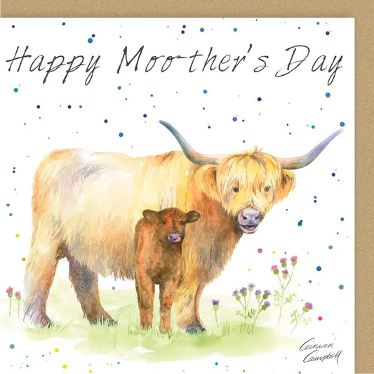 Highland Cows Pun Mother's Day Card - The Arty Penguin
